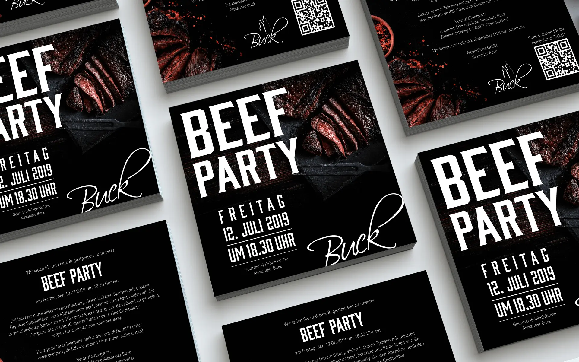 Buck Einladung Beef Party